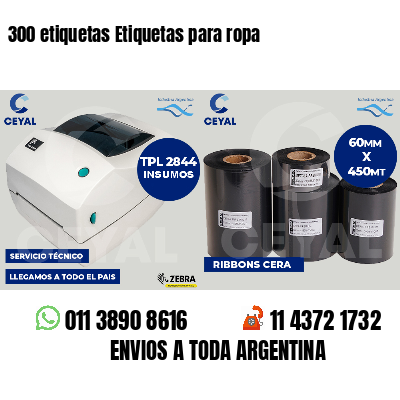 300 etiquetas Etiquetas para ropa