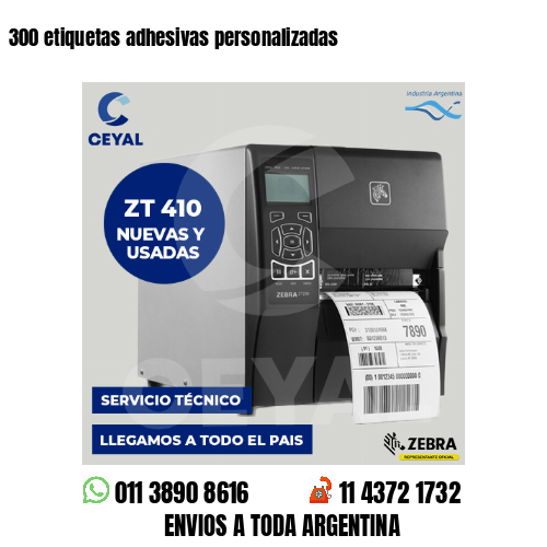 300 etiquetas adhesivas personalizadas