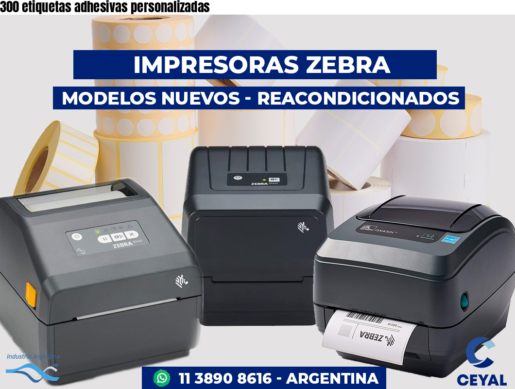 300 etiquetas adhesivas personalizadas