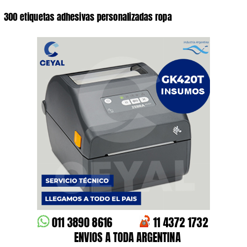300 etiquetas adhesivas personalizadas ropa