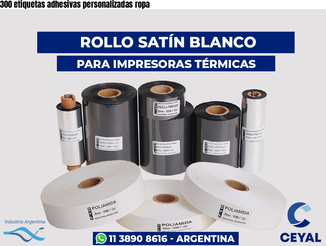 300 etiquetas adhesivas personalizadas ropa