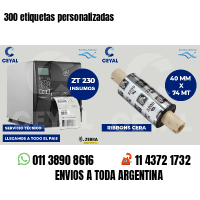 300 etiquetas personalizadas