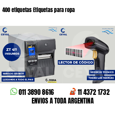 400 etiquetas Etiquetas para ropa
