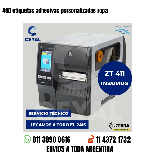400 etiquetas adhesivas personalizadas ropa