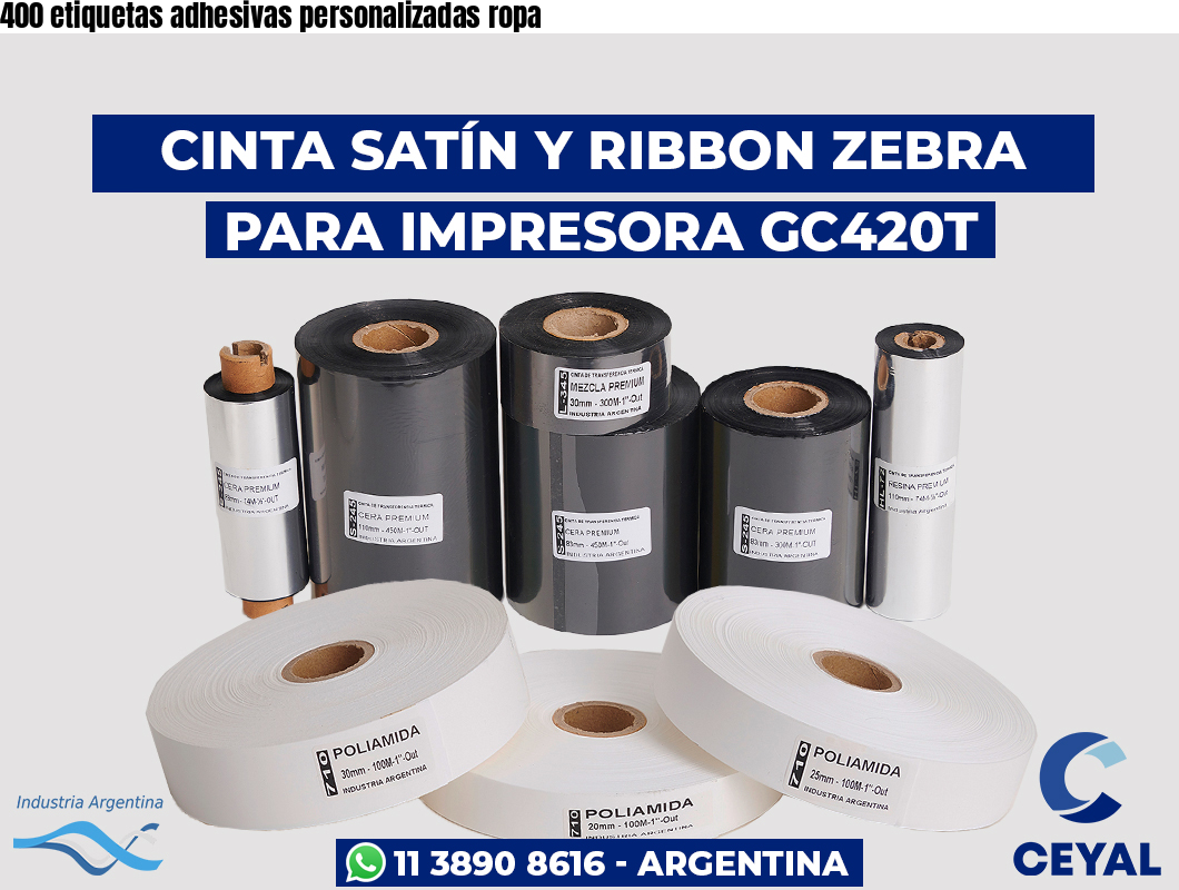 400 etiquetas adhesivas personalizadas ropa