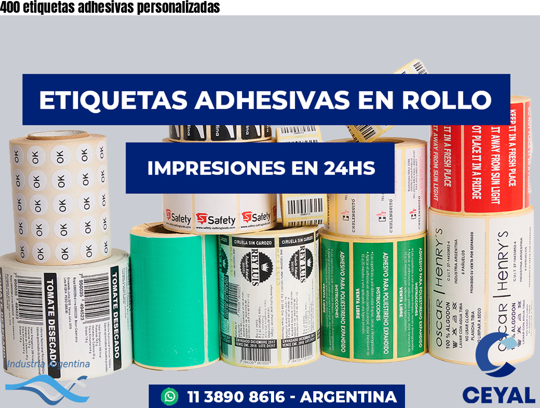 400 etiquetas adhesivas personalizadas
