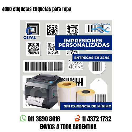 4000 etiquetas Etiquetas para ropa