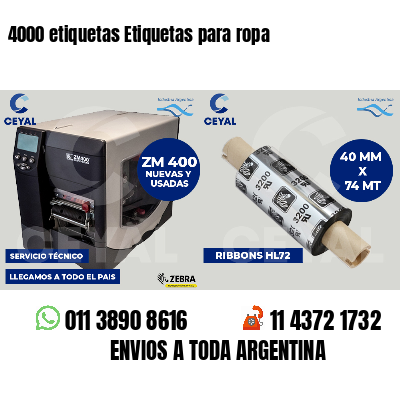 4000 etiquetas Etiquetas para ropa