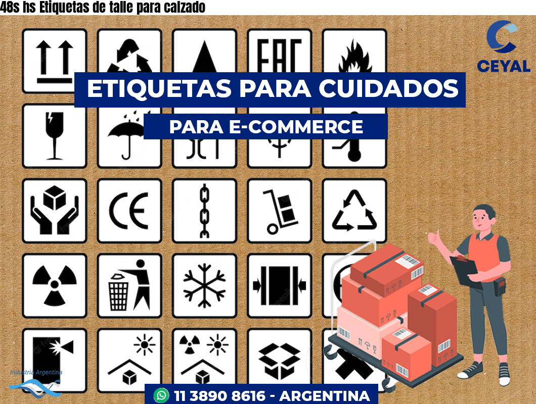 48s hs Etiquetas de talle para calzado