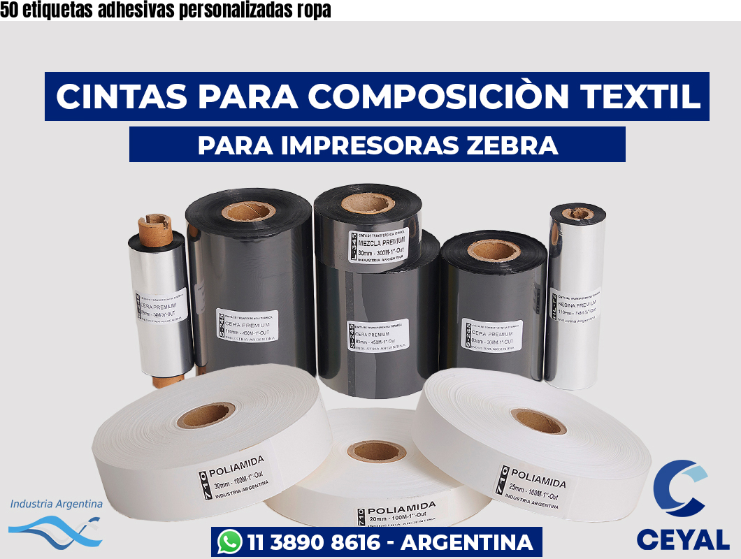 50 etiquetas adhesivas personalizadas ropa