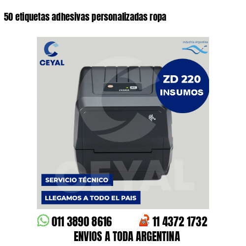 50 etiquetas adhesivas personalizadas ropa