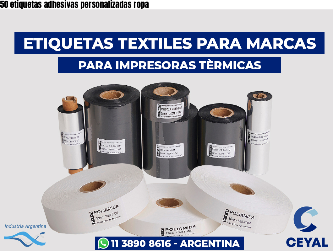 50 etiquetas adhesivas personalizadas ropa