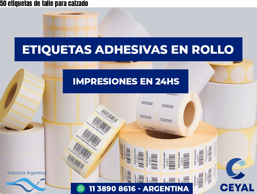 50 etiquetas de talle para calzado