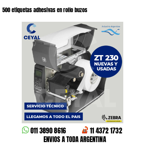 500 etiquetas adhesivas en rollo buzos