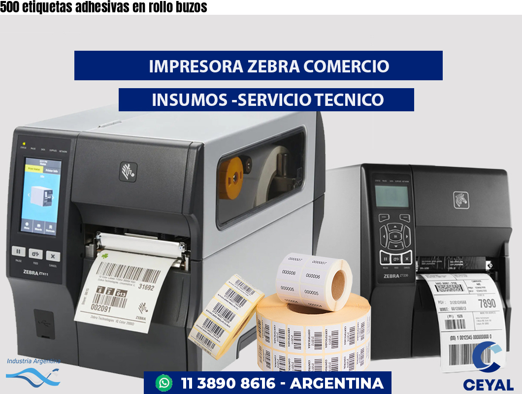 500 etiquetas adhesivas en rollo buzos