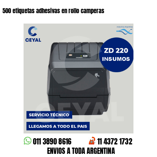 500 etiquetas adhesivas en rollo camperas