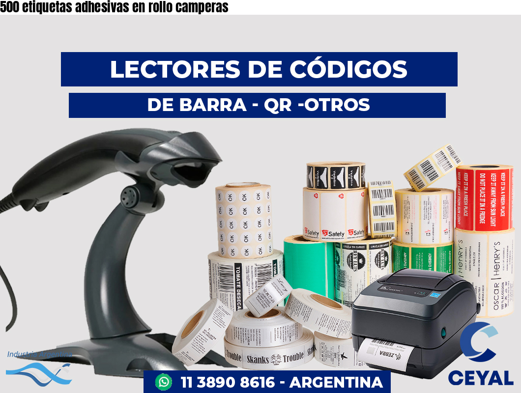 500 etiquetas adhesivas en rollo camperas