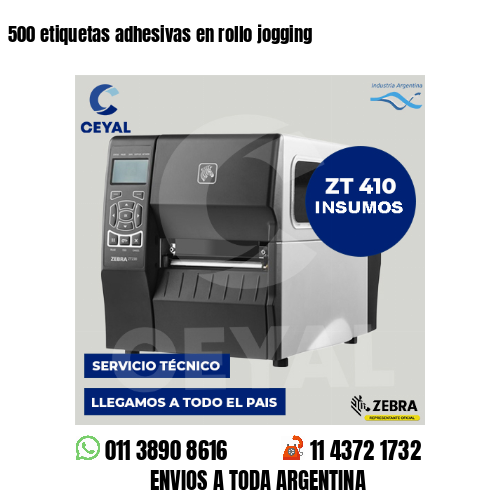 500 etiquetas adhesivas en rollo jogging