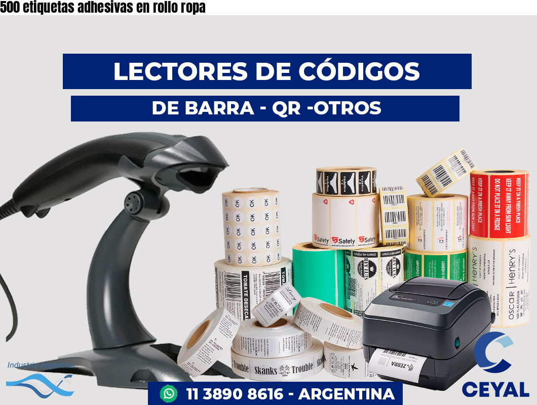 500 etiquetas adhesivas en rollo ropa
