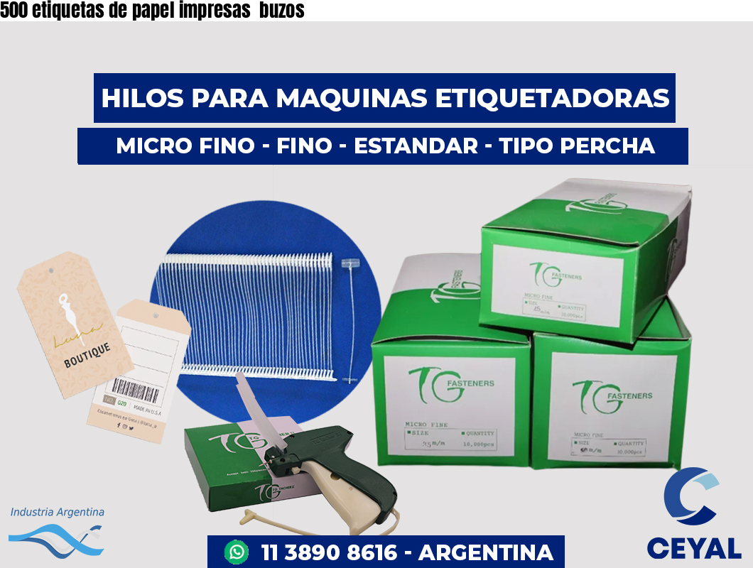 500 etiquetas de papel impresas  buzos