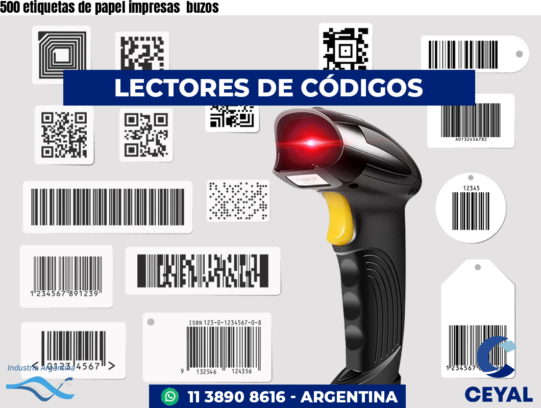 500 etiquetas de papel impresas  buzos