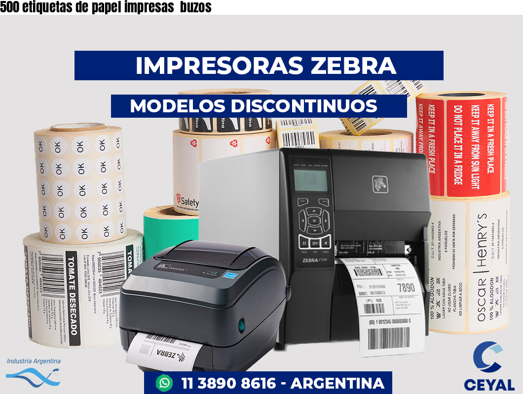 500 etiquetas de papel impresas  buzos