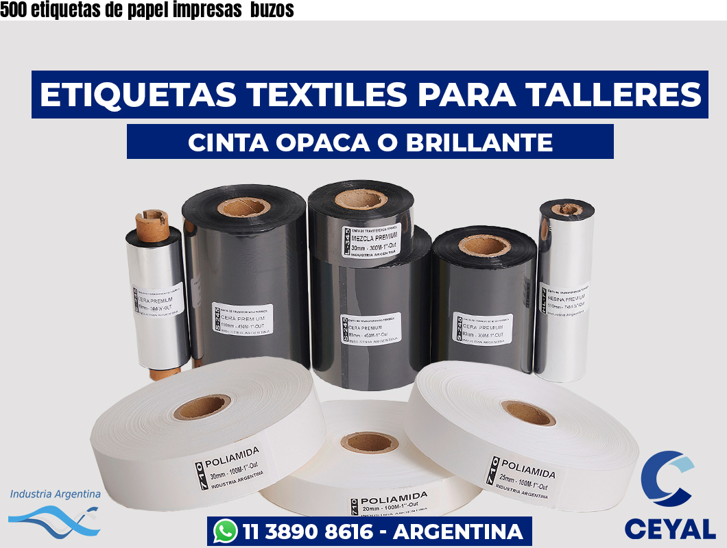500 etiquetas de papel impresas  buzos