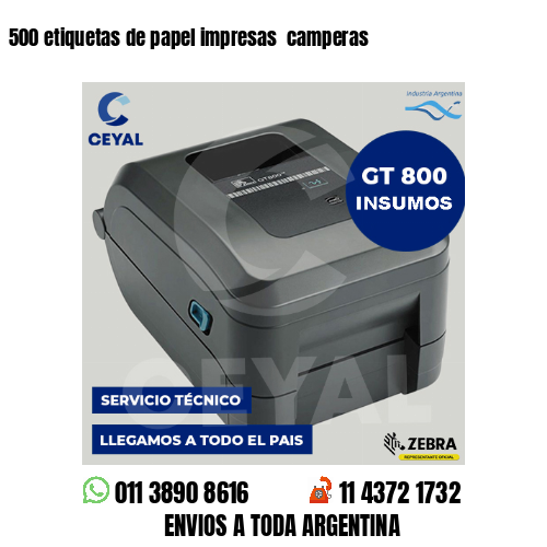 500 etiquetas de papel impresas  camperas