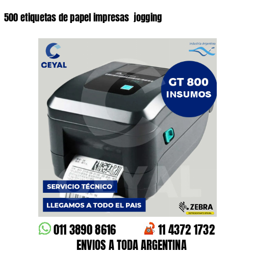 500 etiquetas de papel impresas  jogging