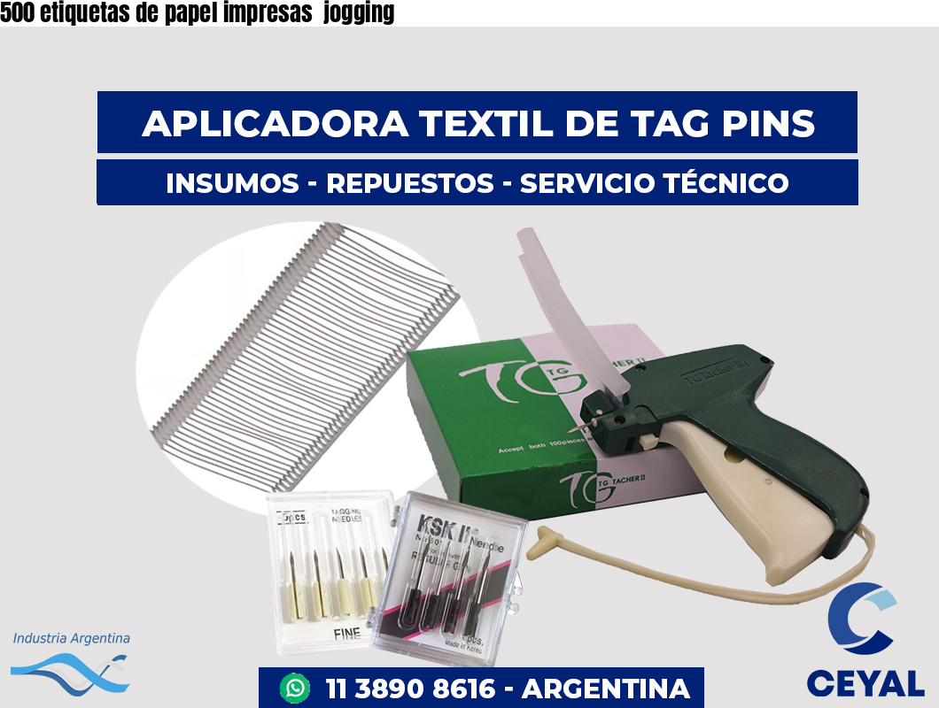 500 etiquetas de papel impresas  jogging