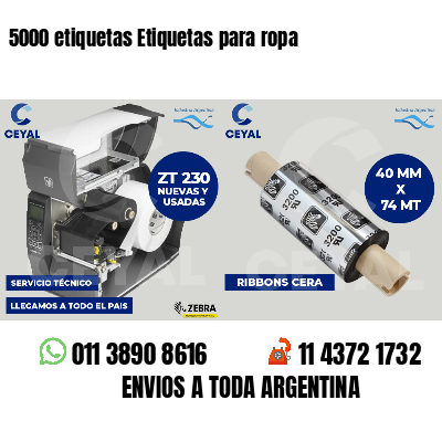 5000 etiquetas Etiquetas para ropa