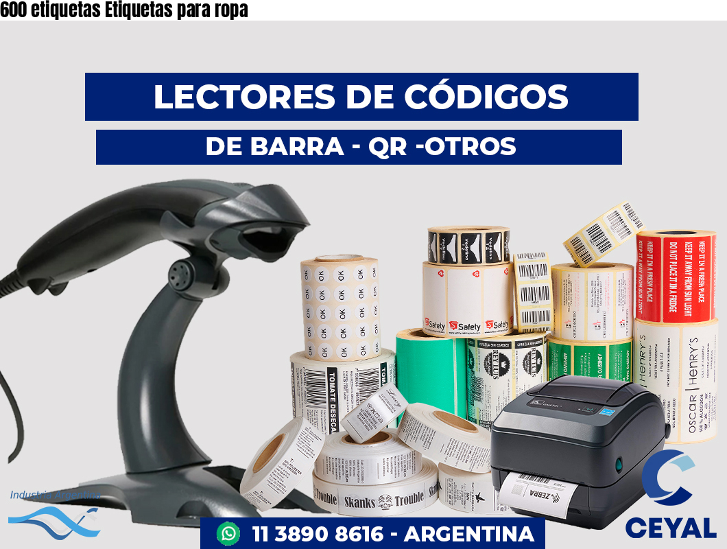 600 etiquetas Etiquetas para ropa