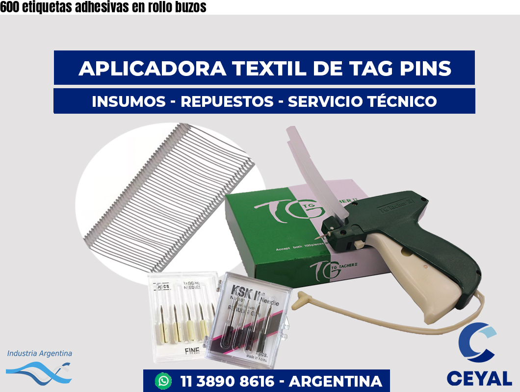 600 etiquetas adhesivas en rollo buzos