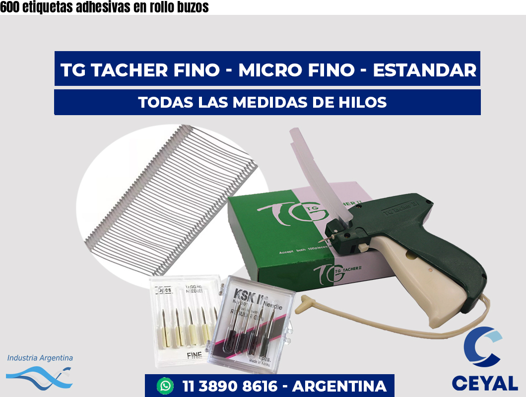 600 etiquetas adhesivas en rollo buzos