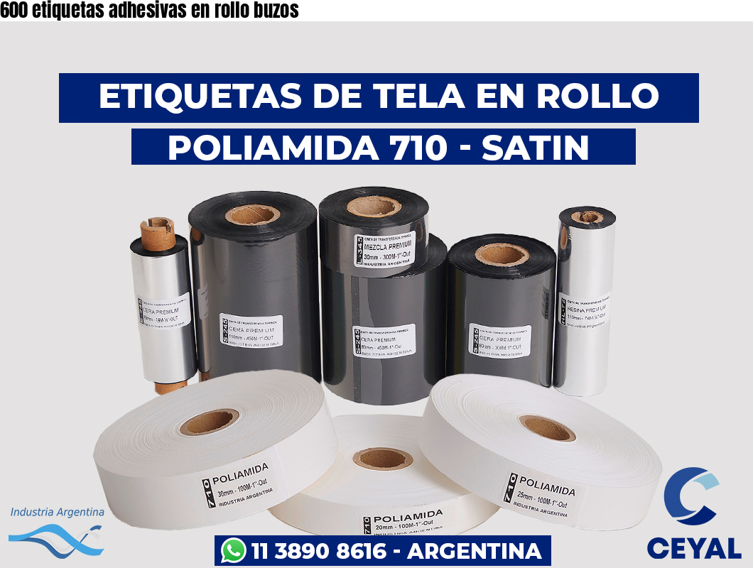 600 etiquetas adhesivas en rollo buzos