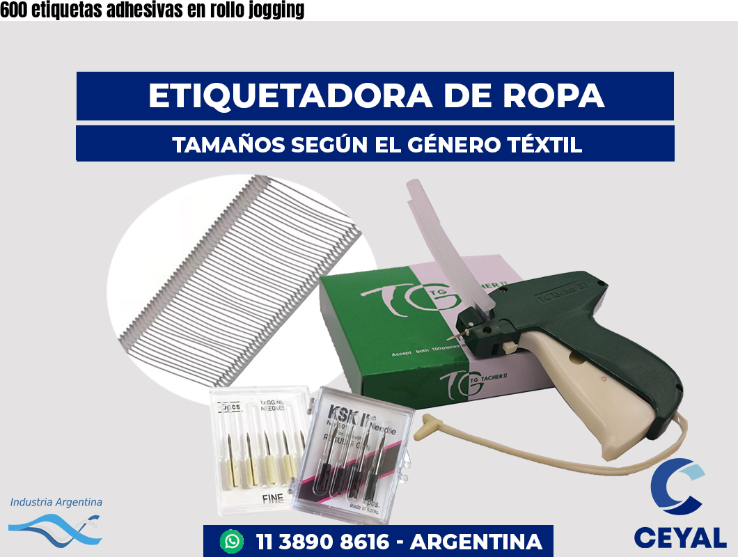 600 etiquetas adhesivas en rollo jogging