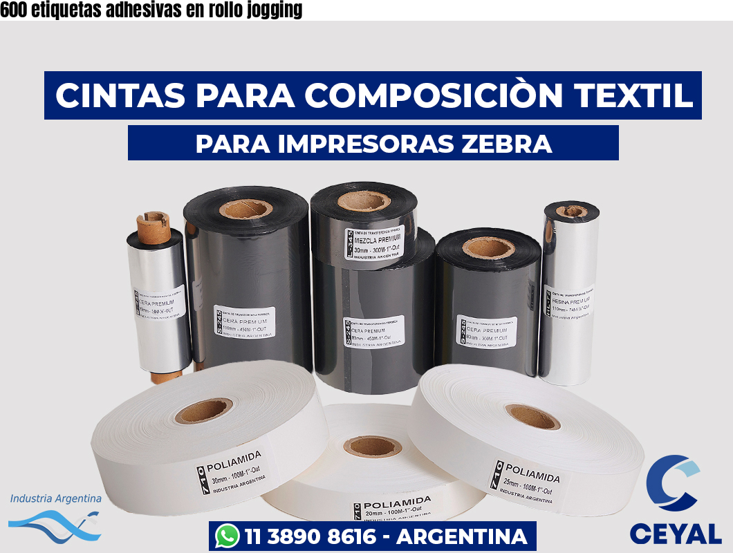 600 etiquetas adhesivas en rollo jogging