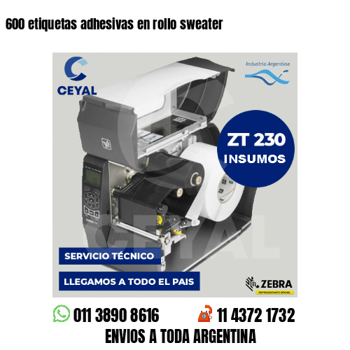 600 etiquetas adhesivas en rollo sweater