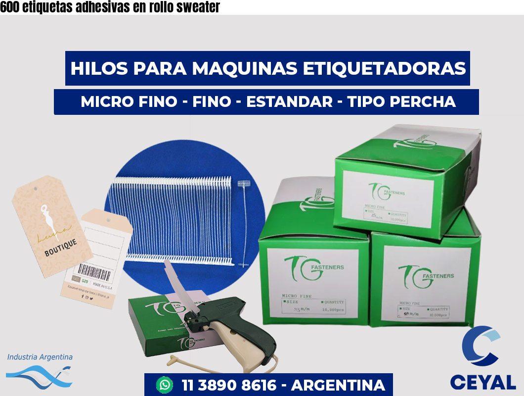 600 etiquetas adhesivas en rollo sweater