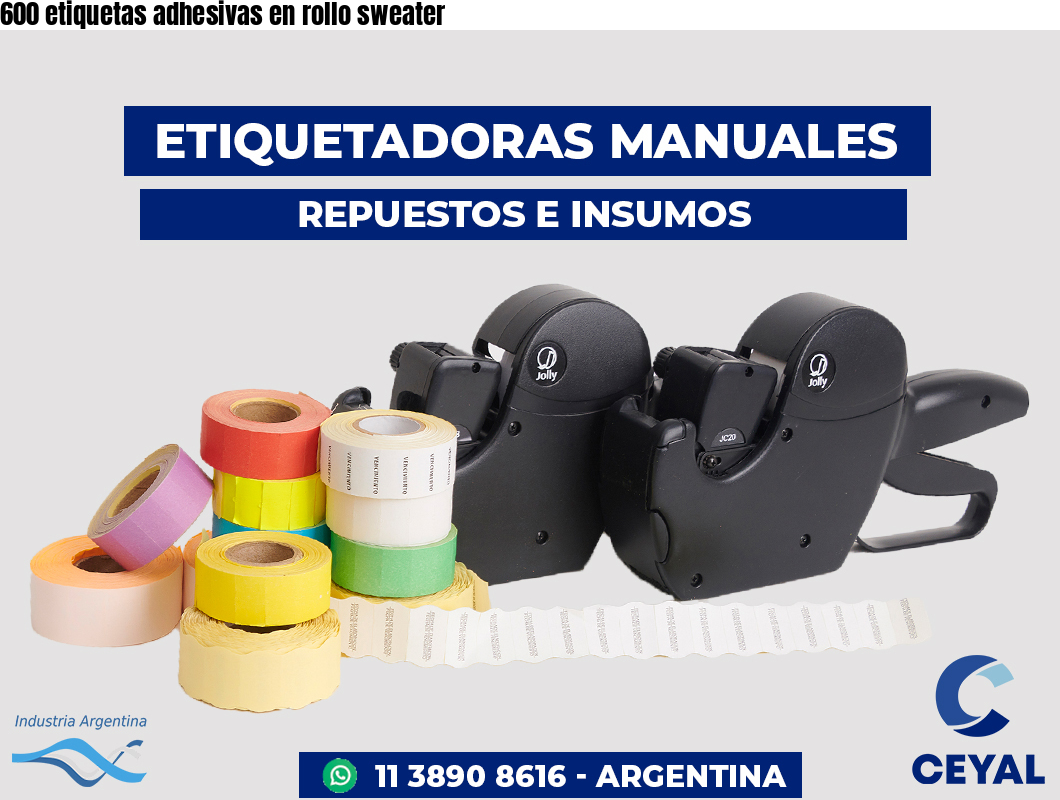 600 etiquetas adhesivas en rollo sweater