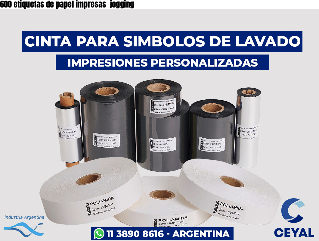 600 etiquetas de papel impresas  jogging