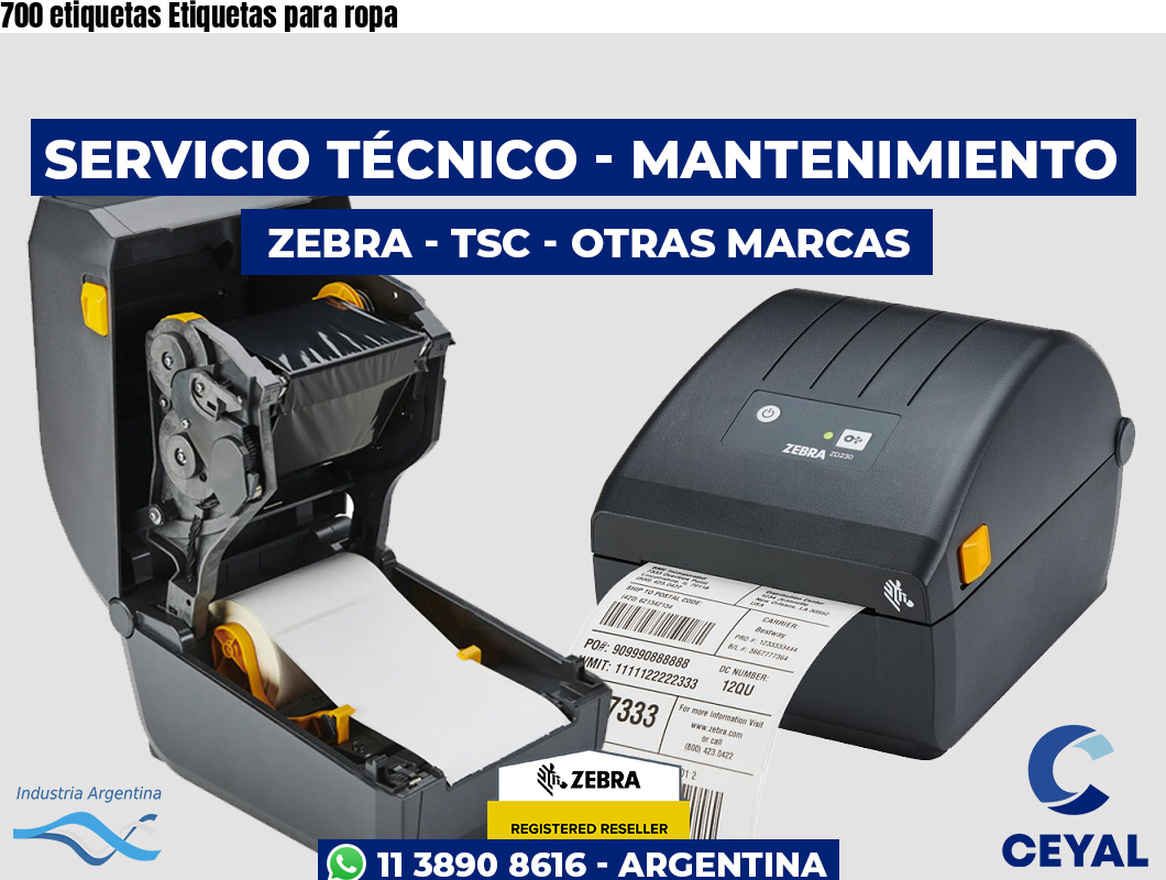 700 etiquetas Etiquetas para ropa