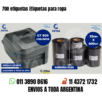 700 etiquetas Etiquetas para ropa