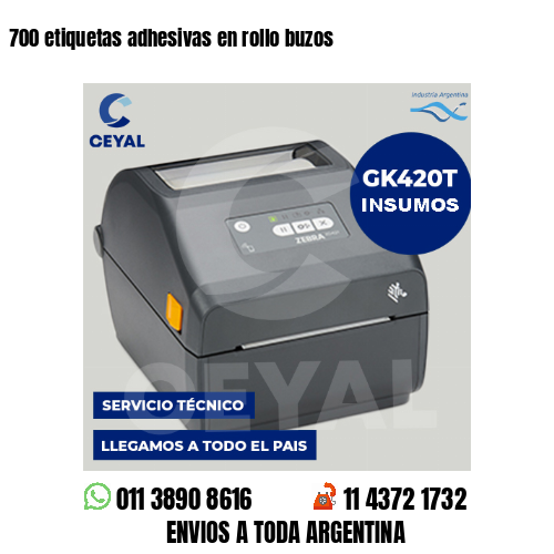 700 etiquetas adhesivas en rollo buzos
