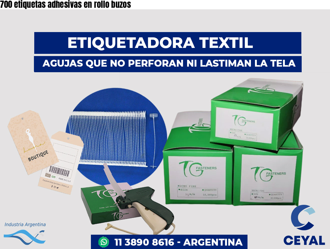700 etiquetas adhesivas en rollo buzos