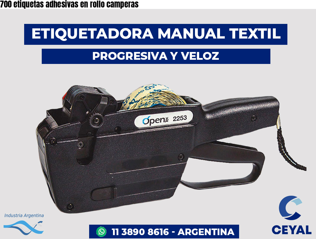 700 etiquetas adhesivas en rollo camperas