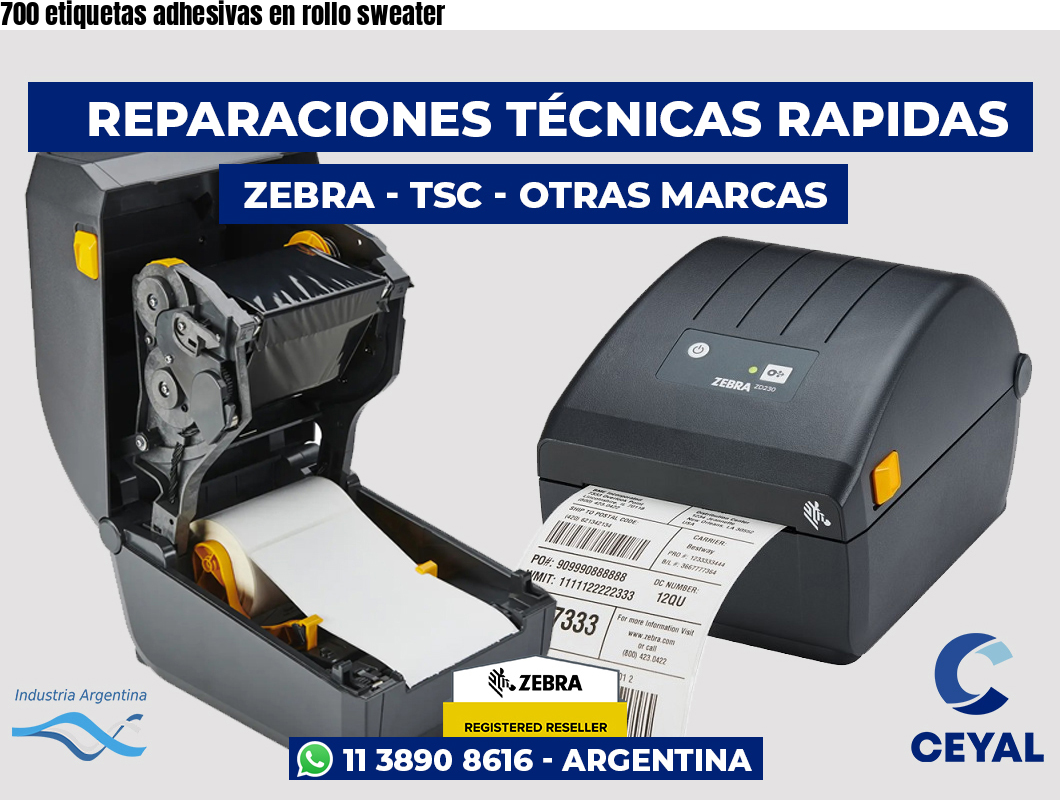 700 etiquetas adhesivas en rollo sweater
