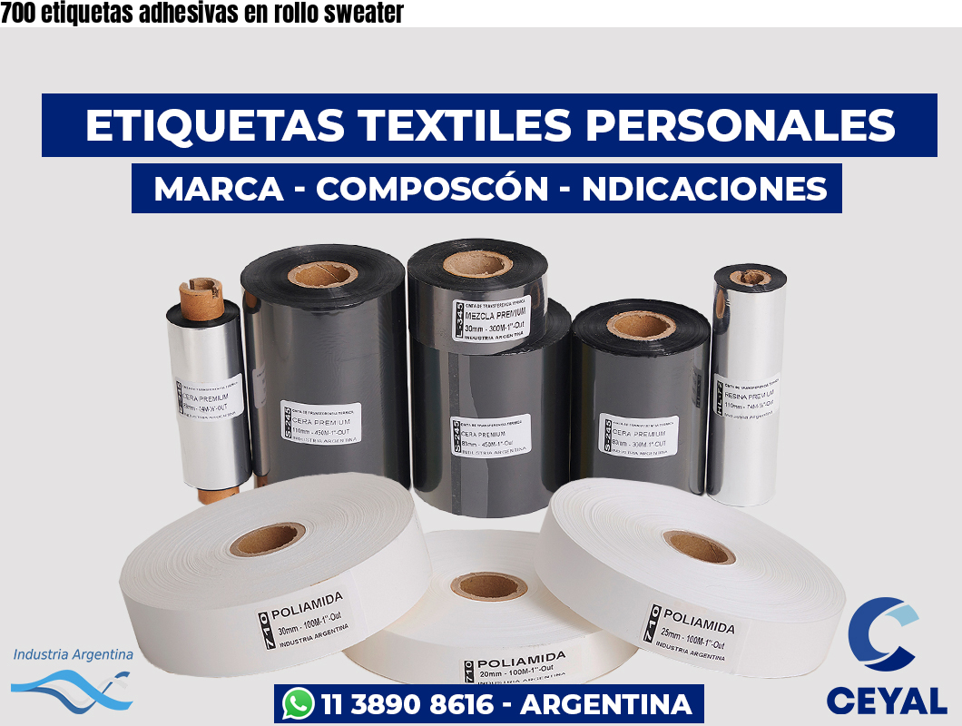 700 etiquetas adhesivas en rollo sweater