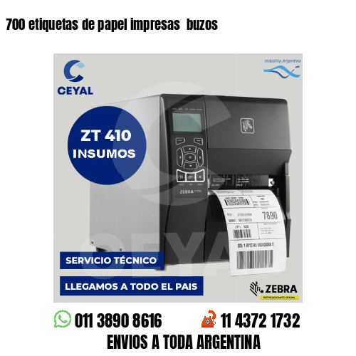 700 etiquetas de papel impresas  buzos