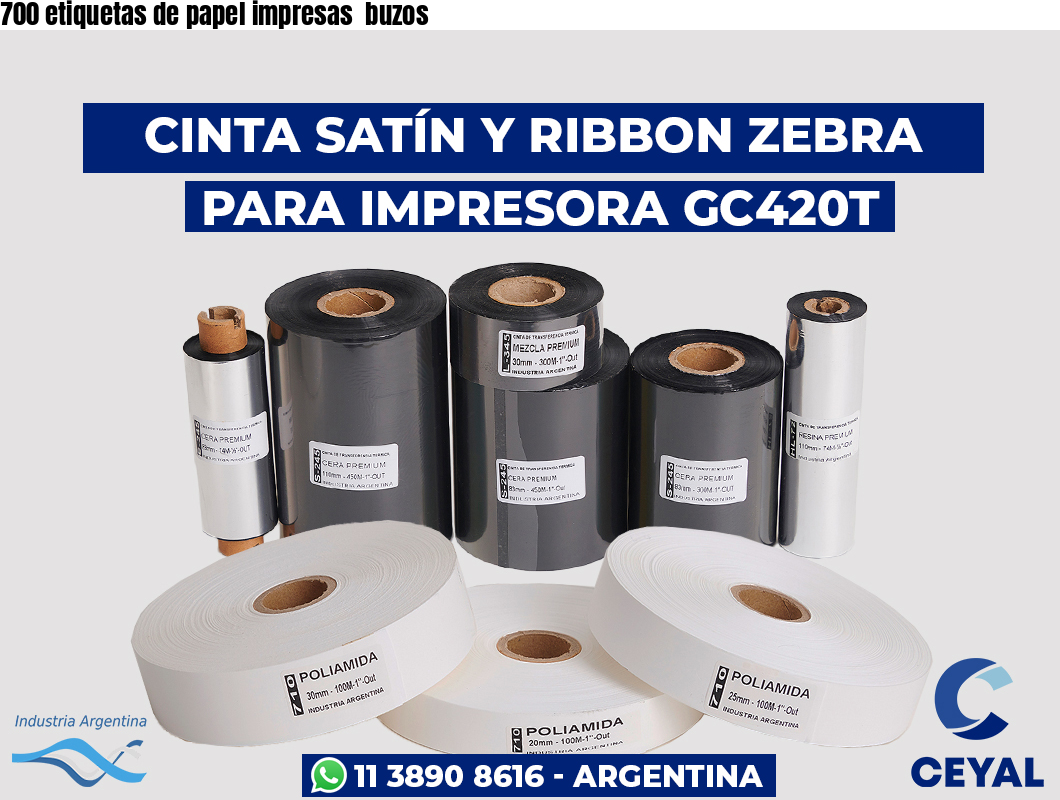 700 etiquetas de papel impresas  buzos